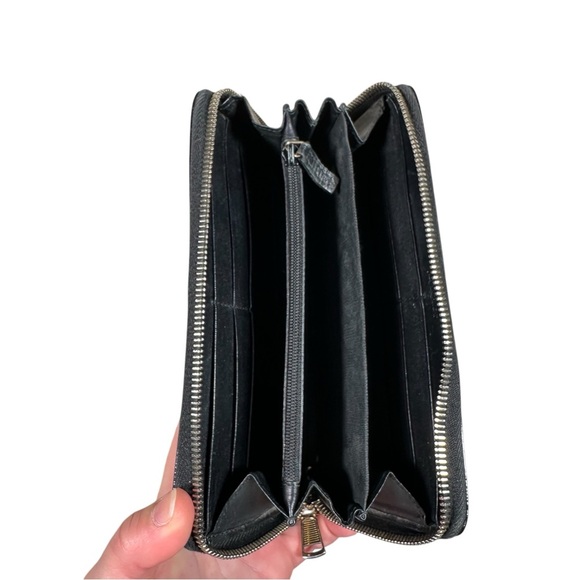 YSL Belle Du Jour Black Patent Leather Zip-Around Continental Wallet - Picture 7 of 12